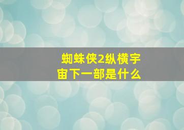 蜘蛛侠2纵横宇宙下一部是什么