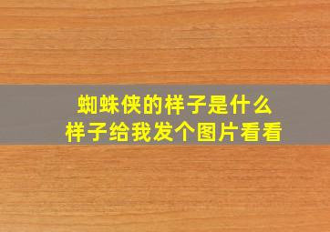 蜘蛛侠的样子是什么样子给我发个图片看看