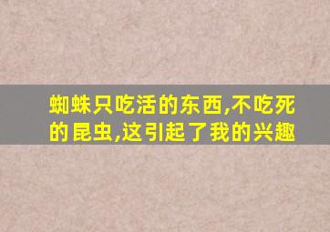 蜘蛛只吃活的东西,不吃死的昆虫,这引起了我的兴趣