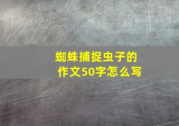 蜘蛛捕捉虫子的作文50字怎么写