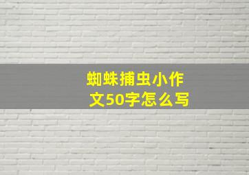 蜘蛛捕虫小作文50字怎么写