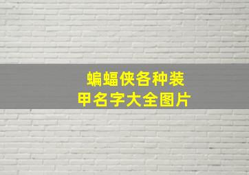 蝙蝠侠各种装甲名字大全图片