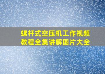 螺杆式空压机工作视频教程全集讲解图片大全