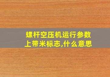 螺杆空压机运行参数上带米标志,什么意思