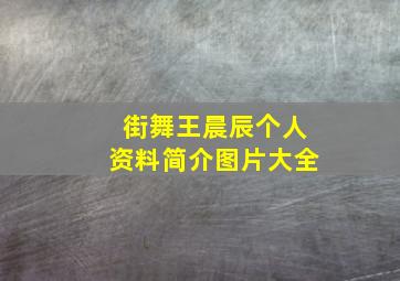 街舞王晨辰个人资料简介图片大全