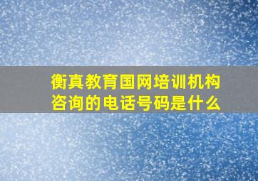 衡真教育国网培训机构咨询的电话号码是什么