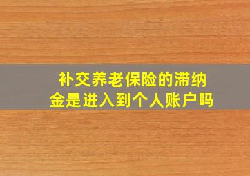 补交养老保险的滞纳金是进入到个人账户吗