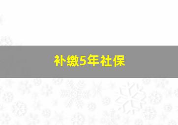 补缴5年社保