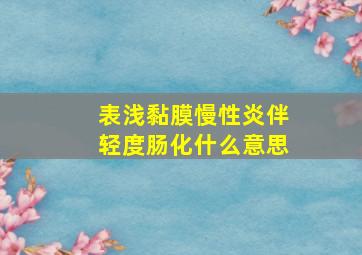 表浅黏膜慢性炎伴轻度肠化什么意思