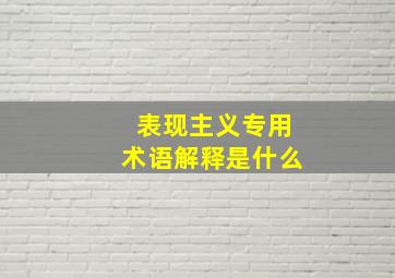 表现主义专用术语解释是什么