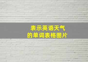 表示英语天气的单词表格图片