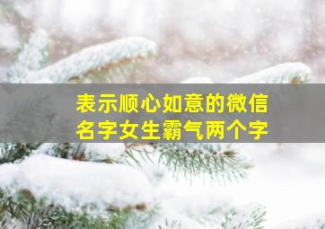 表示顺心如意的微信名字女生霸气两个字