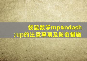 袋鼠数学mp–up的注意事项及防范措施