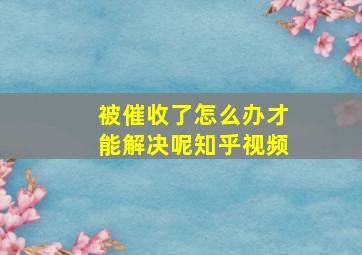 被催收了怎么办才能解决呢知乎视频