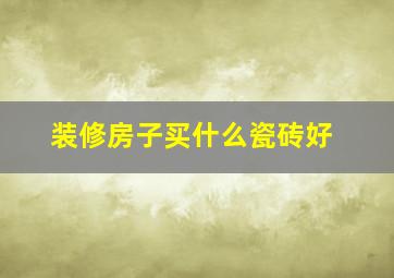 装修房子买什么瓷砖好