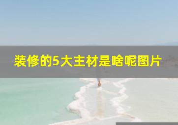 装修的5大主材是啥呢图片