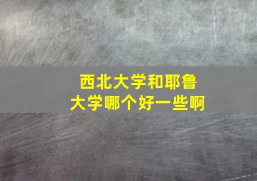 西北大学和耶鲁大学哪个好一些啊