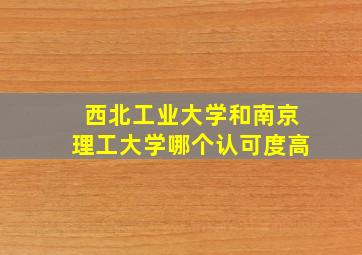 西北工业大学和南京理工大学哪个认可度高