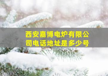 西安嘉博电炉有限公司电话地址是多少号