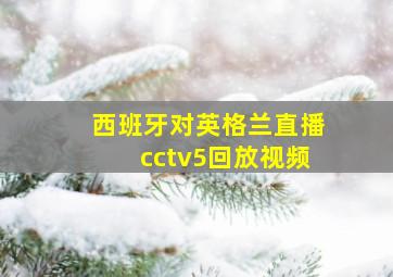 西班牙对英格兰直播cctv5回放视频