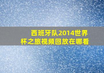 西班牙队2014世界杯之旅视频回放在哪看