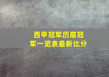 西甲冠军历届冠军一览表最新比分