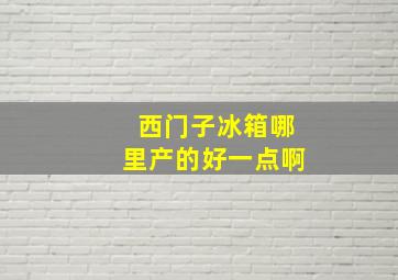 西门子冰箱哪里产的好一点啊