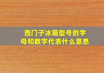 西门子冰箱型号的字母和数字代表什么意思