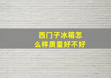 西门子冰箱怎么样质量好不好