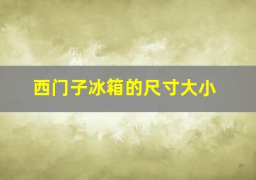 西门子冰箱的尺寸大小