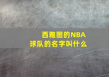 西雅图的NBA球队的名字叫什么