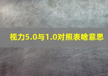 视力5.0与1.0对照表啥意思