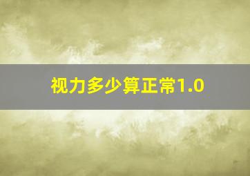 视力多少算正常1.0