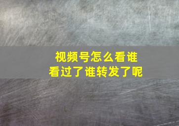 视频号怎么看谁看过了谁转发了呢