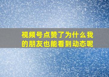 视频号点赞了为什么我的朋友也能看到动态呢