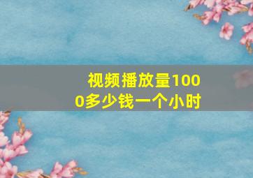 视频播放量1000多少钱一个小时