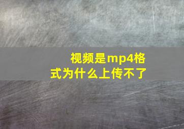 视频是mp4格式为什么上传不了