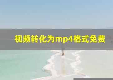 视频转化为mp4格式免费