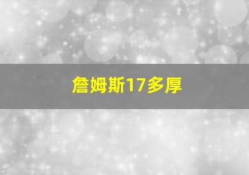 詹姆斯17多厚