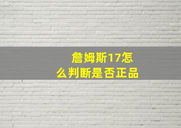 詹姆斯17怎么判断是否正品