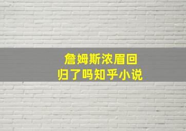 詹姆斯浓眉回归了吗知乎小说