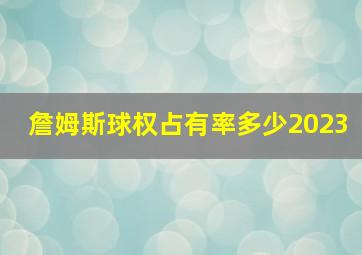 詹姆斯球权占有率多少2023