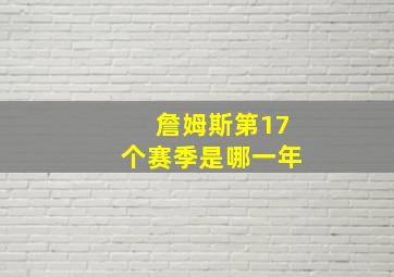 詹姆斯第17个赛季是哪一年