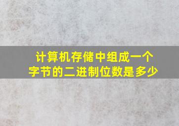 计算机存储中组成一个字节的二进制位数是多少