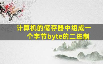 计算机的储存器中组成一个字节byte的二进制