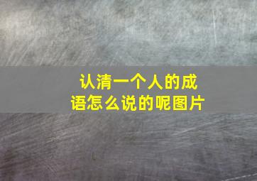 认清一个人的成语怎么说的呢图片