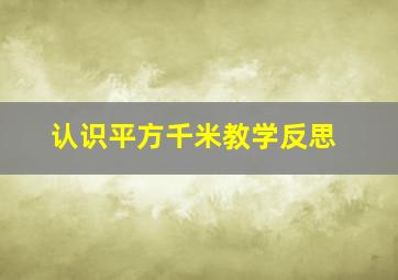 认识平方千米教学反思