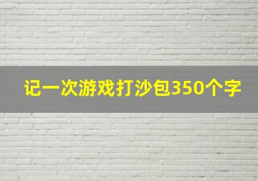 记一次游戏打沙包350个字