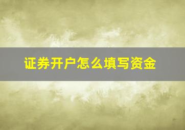 证券开户怎么填写资金