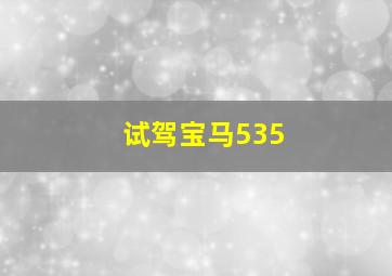 试驾宝马535